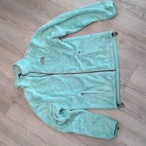 North Face S/P Light blue thick chunky fleece zip up jacket